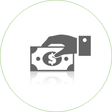 Clipart of a hand holding a dollar bill